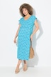Vestido midi, flores, forma en A, escote en V, sin mangas