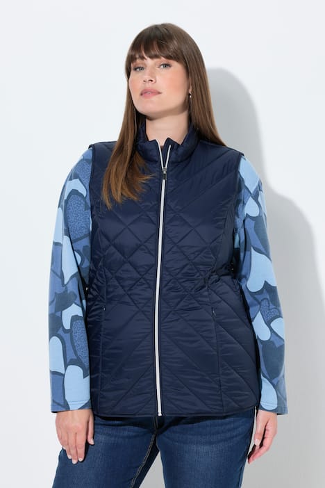 HYPRAR functionele doorgestikte bodywarmer, waterafstotend, opstaande kraag