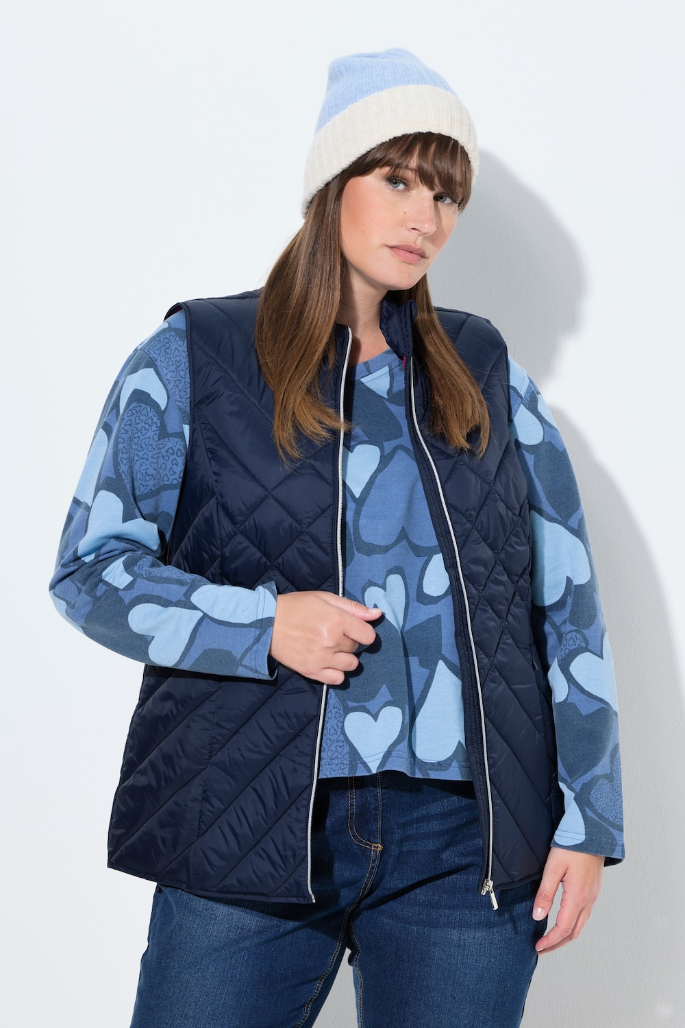 HYPRAR functionele doorgestikte bodywarmer, waterafstotend, opstaande kraag