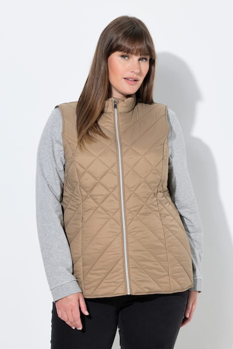 HYPRAR functionele doorgestikte bodywarmer, waterafstotend, opstaande kraag
