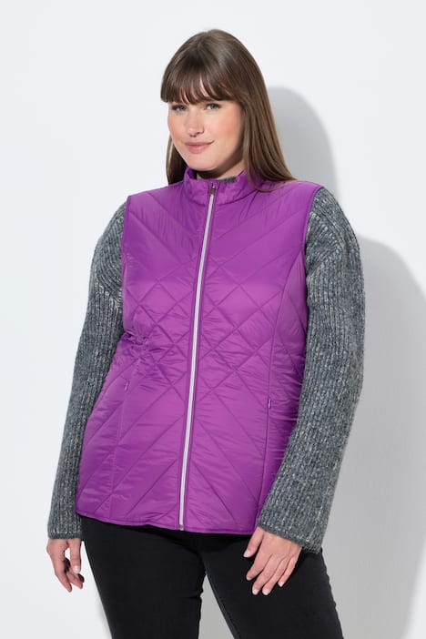 HYPRAR functionele doorgestikte bodywarmer, waterafstotend, opstaande kraag