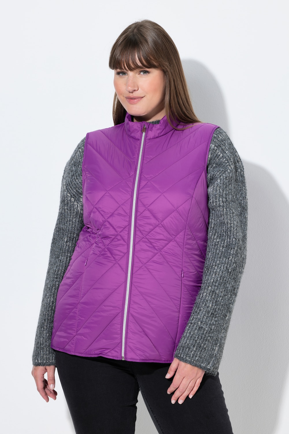 Große Größen HYPRAR Funktions-Steppweste, Damen, lila, Größe: 50/52, Polyester/Synthetische Fasern, Ulla Popken