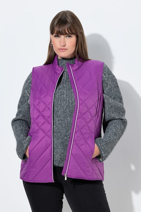HYPRAR functionele doorgestikte bodywarmer, waterafstotend, opstaande kraag