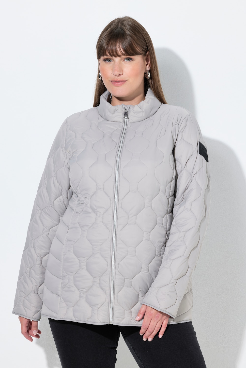 Große Größen HYPRAR Leichtstepp-Jacke, Damen, grau, Größe: 50/52, Polyester/Synthetische Fasern, Ulla Popken