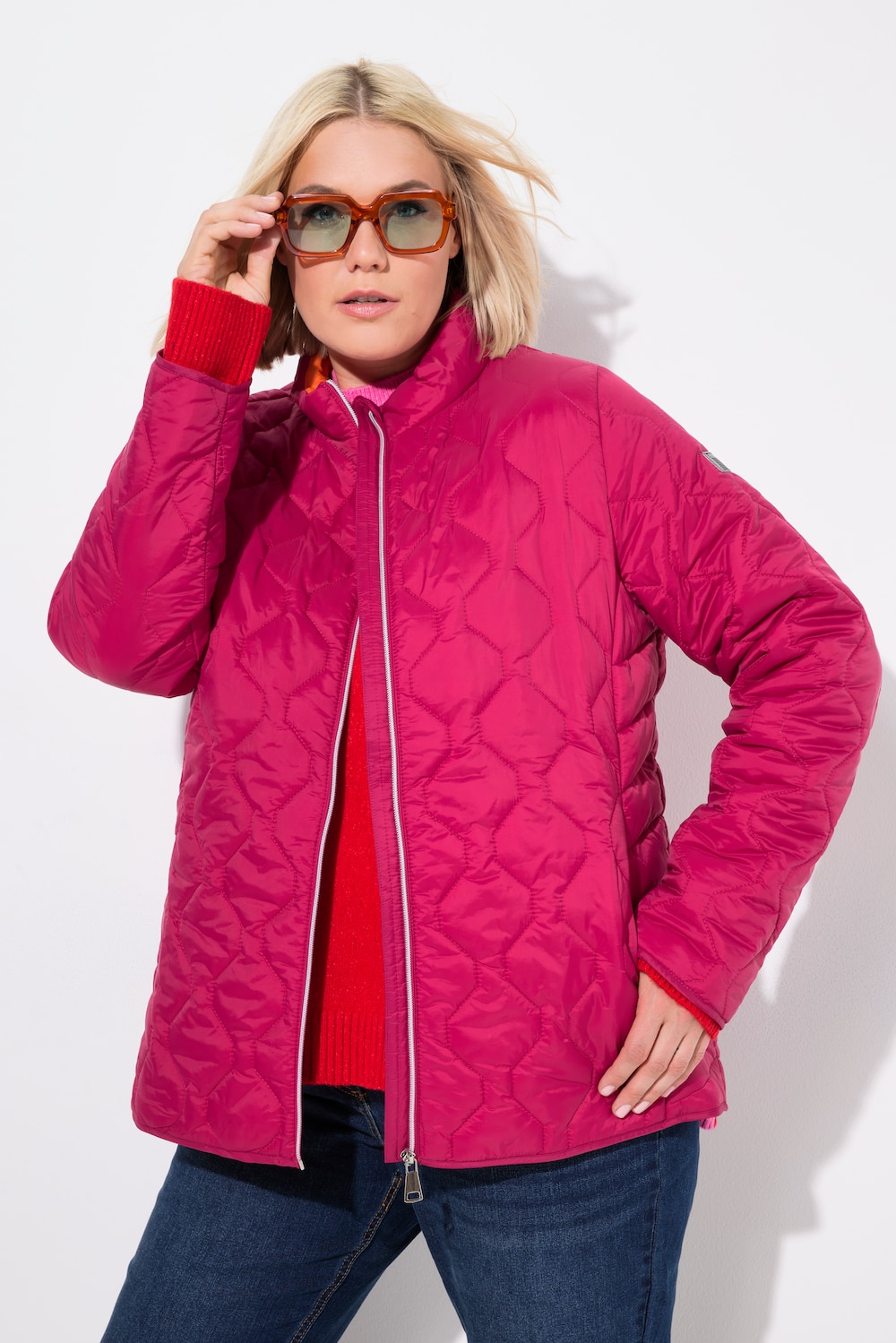 Große Größen HYPRAR Leichtstepp-Jacke, Damen, rosa, Größe: 42/44, Polyester/Synthetische Fasern, Ulla Popken