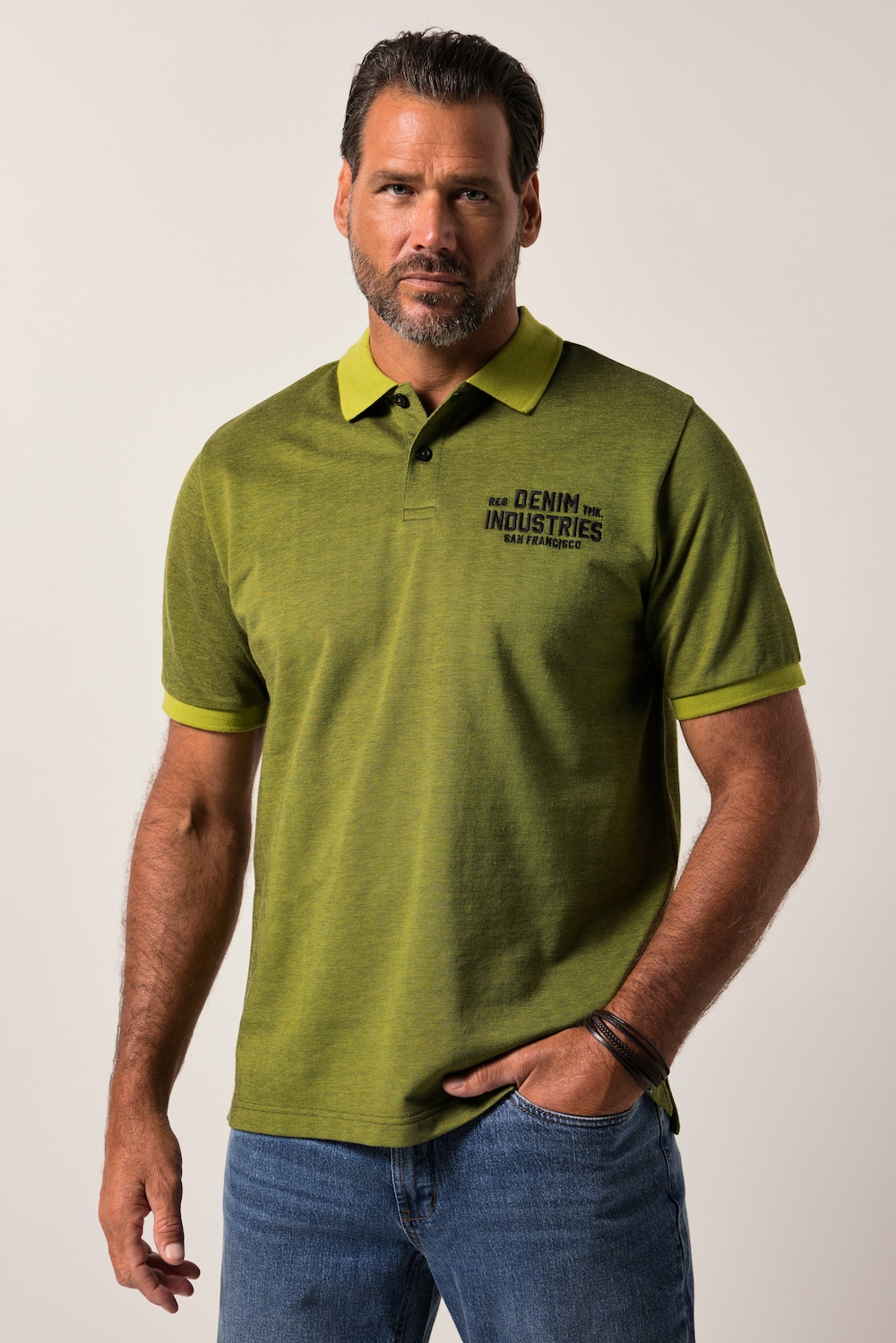 JP1880 poloshirt, korte mouw, piqué, borduursel, tot 8XL