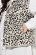 Straight cut fringed-edge leopard pattern jean vest
