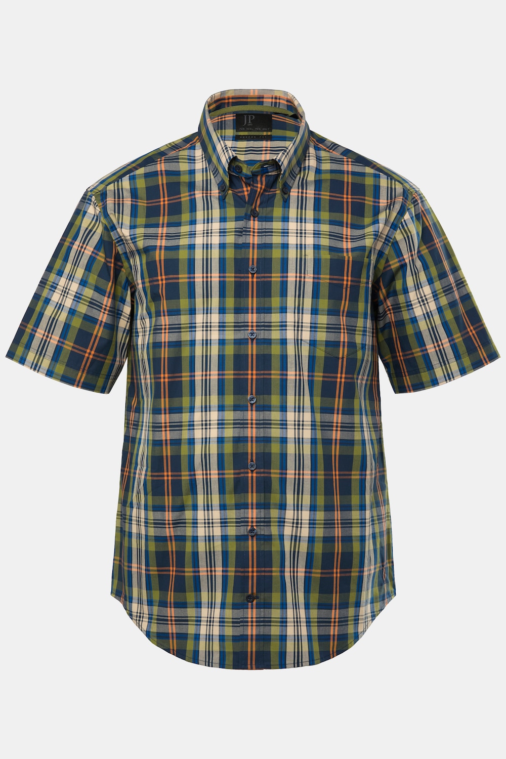 JP1880 Karohemd, Halbarm, Buttondown-Kragen, Modern Fit, bis 8 XL
