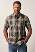 Chemise à carreaux JP 1880, manches courtes et col à pointes boutonnées, coupe Modern Fit - jusqu'au 8 XL