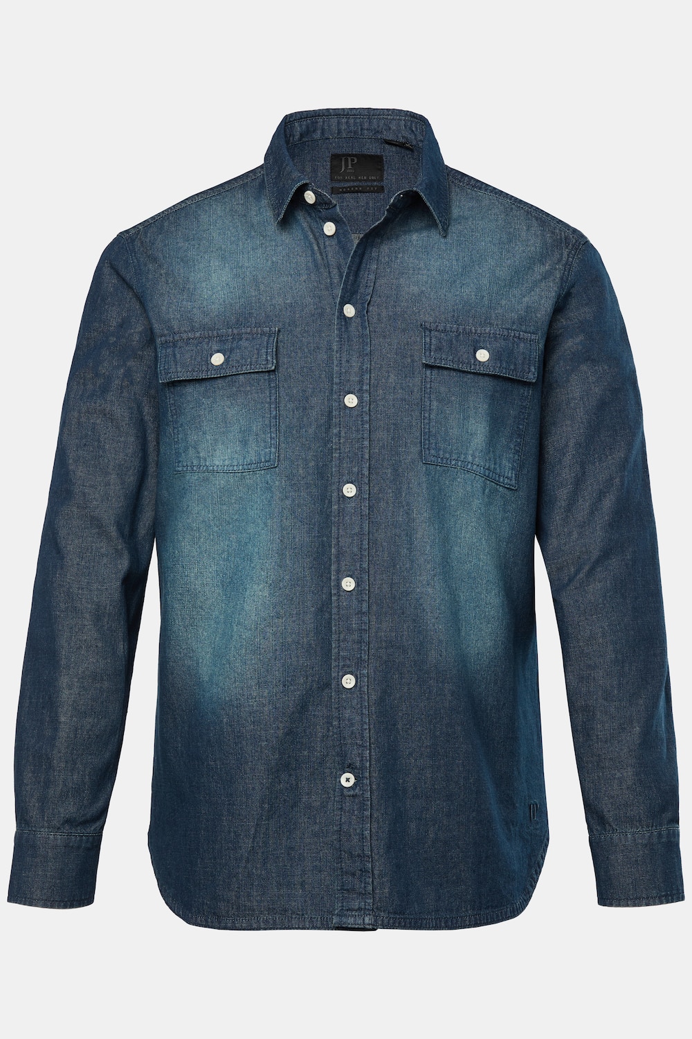 JP1880 Jeanshemd, Langarm, Kentkragen, Vintage Look, Modern Fit, bis 8 XL