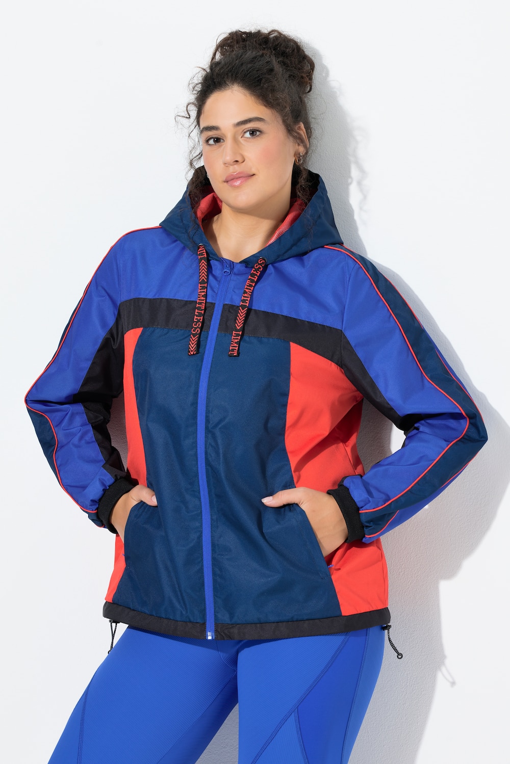 Outdoor-Kapuzenjacke, wasserabweisend, Saumkordel