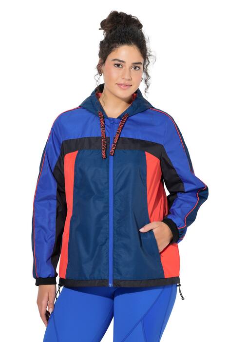 outdoorová bunda s kapucí, vodoodpudivá, šňůrka v lemu