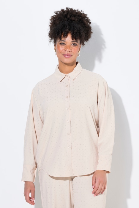 Blouse, oversized, all-over met glittersteentjes