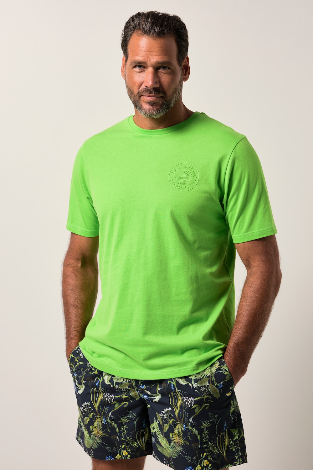 JP1880 T-Shirt, Halbarm, Rundhals, Print, bis 8 XL
