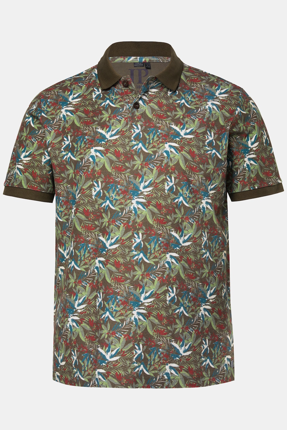 Poloshirt, Halbarm, Piqué, floraler Print, bis 8 XL