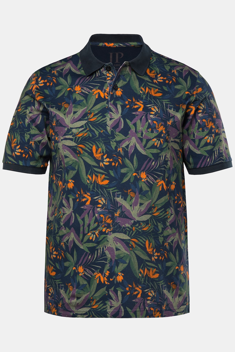 JP1880 Poloshirt, Halbarm, Piqué, floraler Print, bis 8 XL