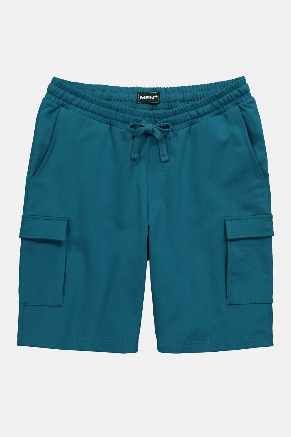 Stora storlekar Mjukisshorts i cargostil, Her, turkos, storlek: 3XL, Bomull, Men Plus