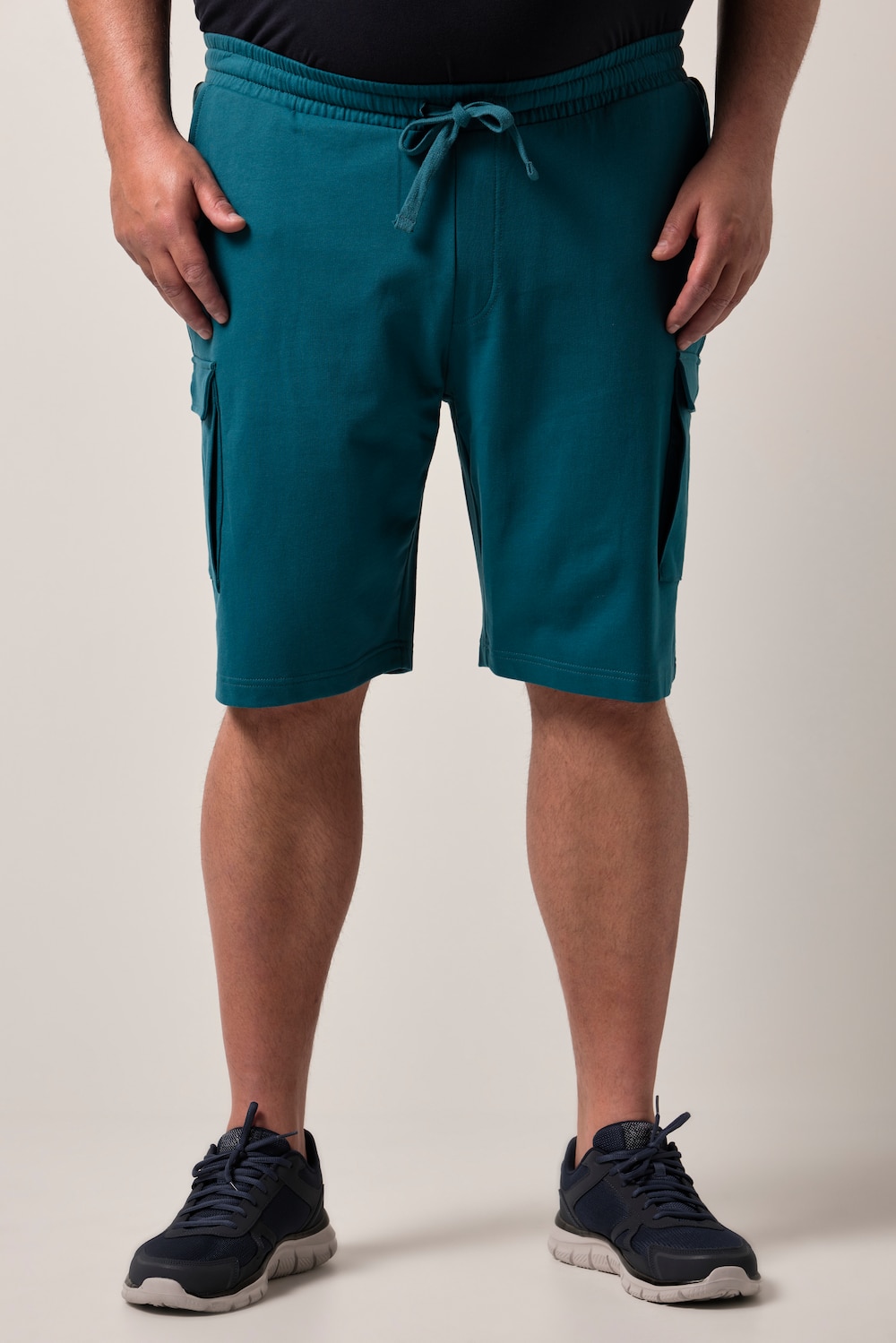 Men+ cargo-sweatbermuda, buikfit, basic fit, elastische tailleband, tot 8XL