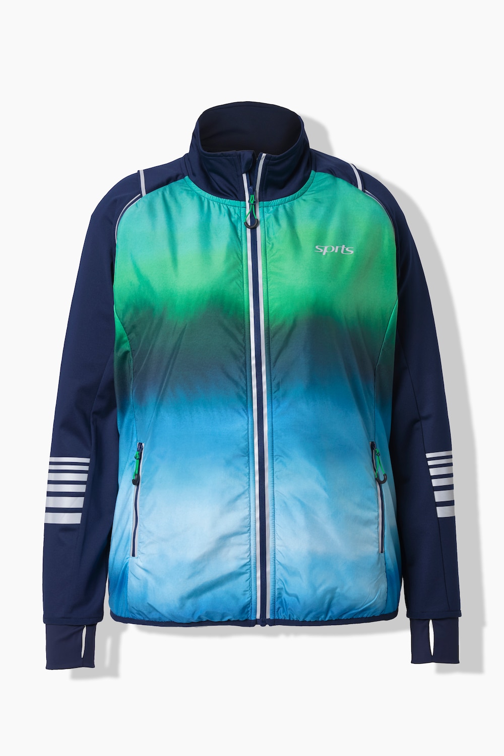 Stora storlekar 2-i-1-Funktionsjacka, Dam, blå, storlek: 42/44, Polyester, Ulla Popken