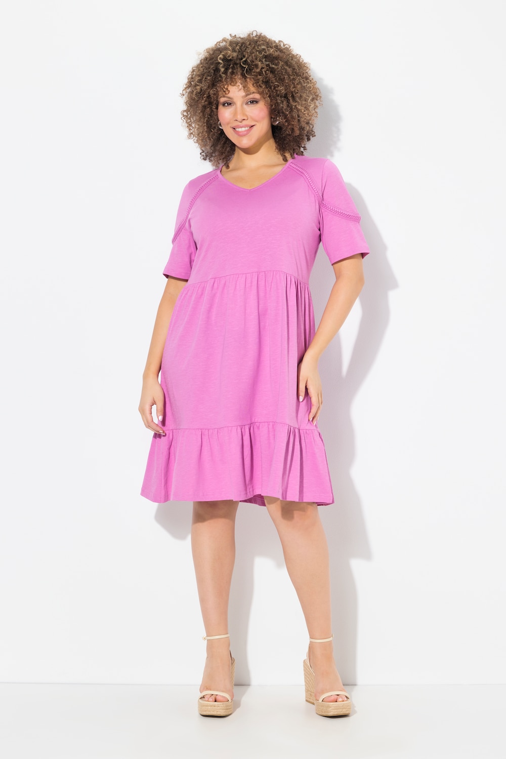Große Größen Jerseykleid, Damen, rosa, Größe: 42/44, Baumwolle, Ulla Popken