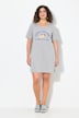 Jerseykleid, Zitronen, A-Linie, V-Ausschnitt, Halbarm