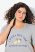 Jerseykleid, Zitronen, A-Linie, V-Ausschnitt, Halbarm