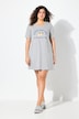 Jerseykleid, Zitronen, A-Linie, V-Ausschnitt, Halbarm