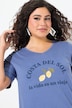 Jerseykleid, Zitronen, A-Linie, V-Ausschnitt, Halbarm