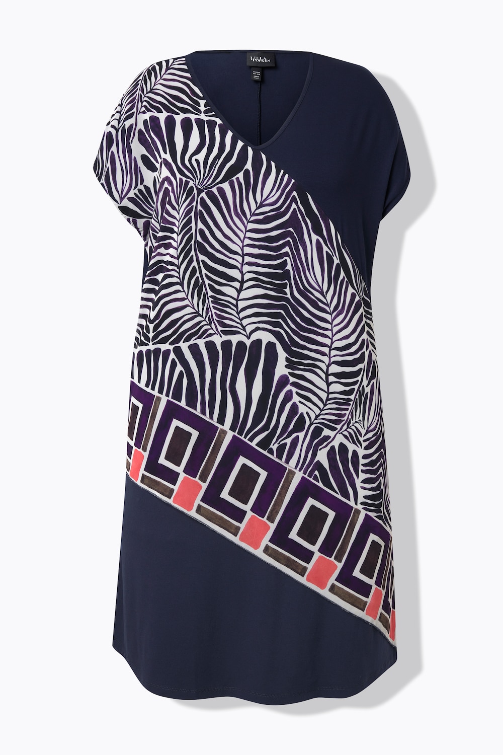 Stora storlekar Jerseyklänning, Dam, blå, storlek: 62/64, Polyester/Viskos, Ulla Popken