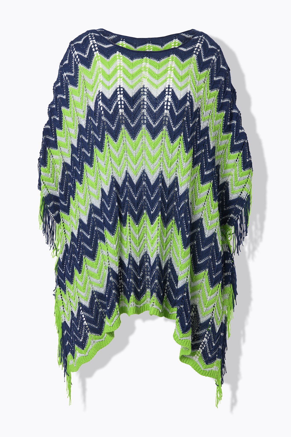 Stora storlekar Poncho, Dam, blå, storlek: 1=42-48, Syntetfibrer/Polyester, Mia Moda