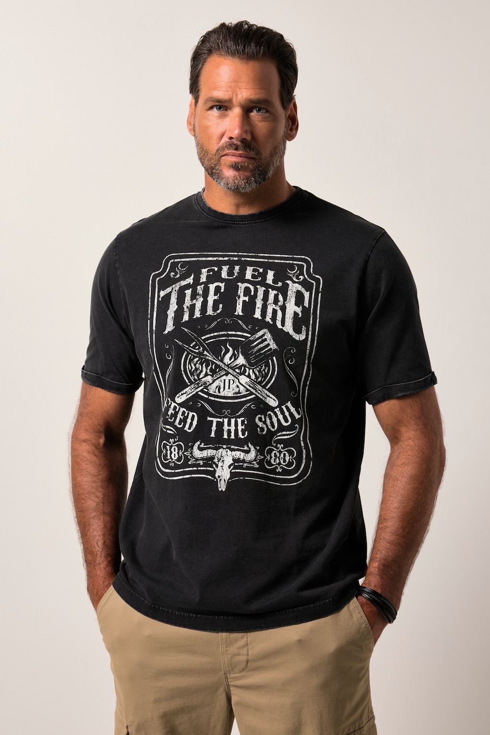JP1880 T-Shirt, Halbarm, Rundhals, Grillen, bis 8 XL