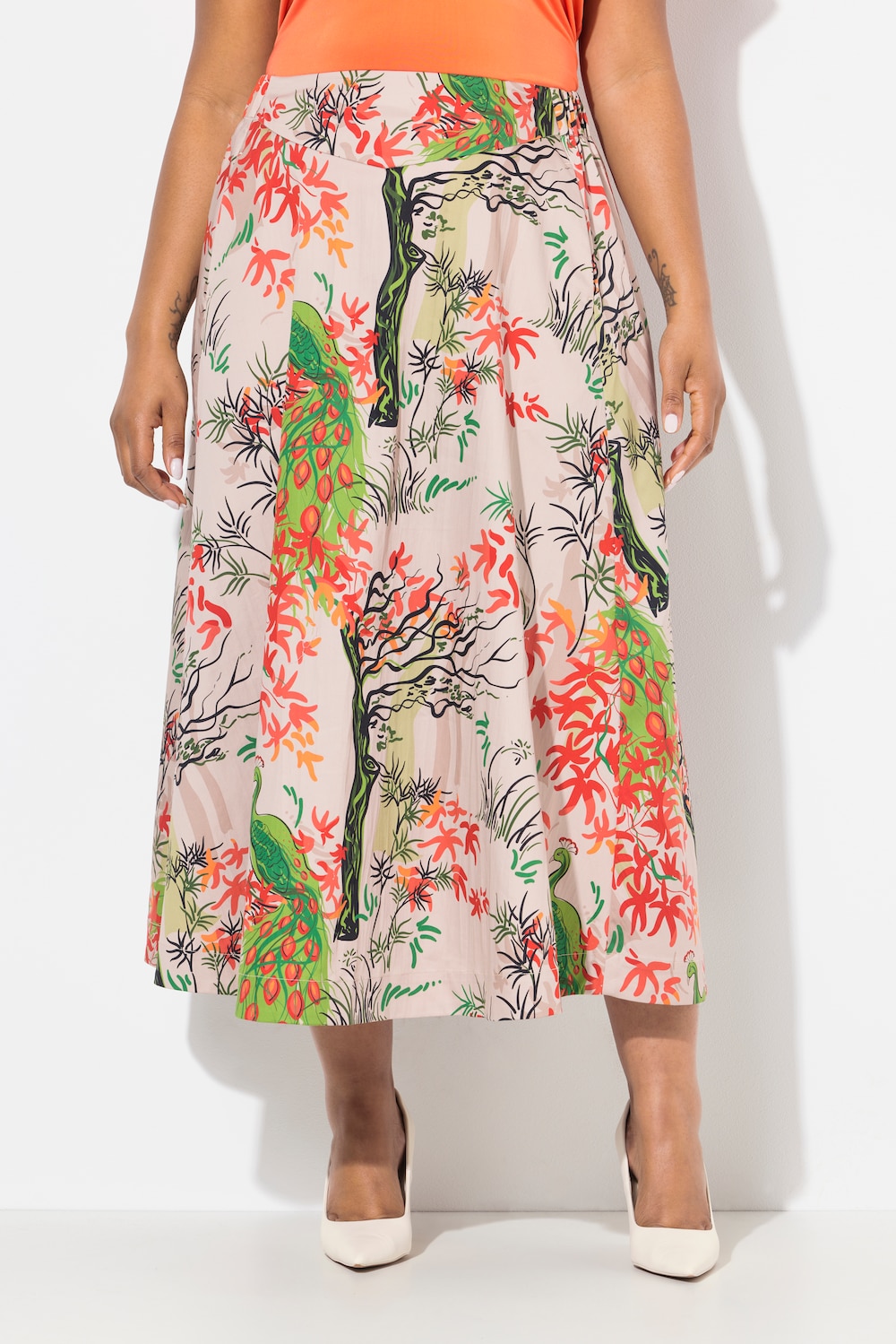 Große Größen Rock, Damen, rosa, Größe: 50/52, Baumwolle/Synthetische Fasern, Ulla Popken