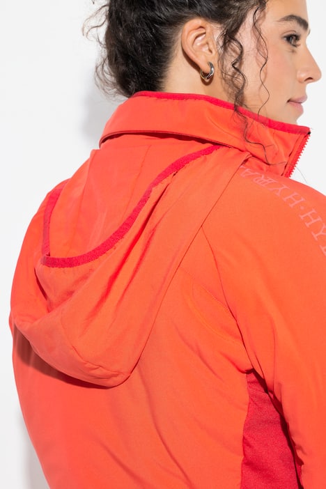 Funktionsjacke, Kapuze, Stehkragen, 2-Wege-Zipper