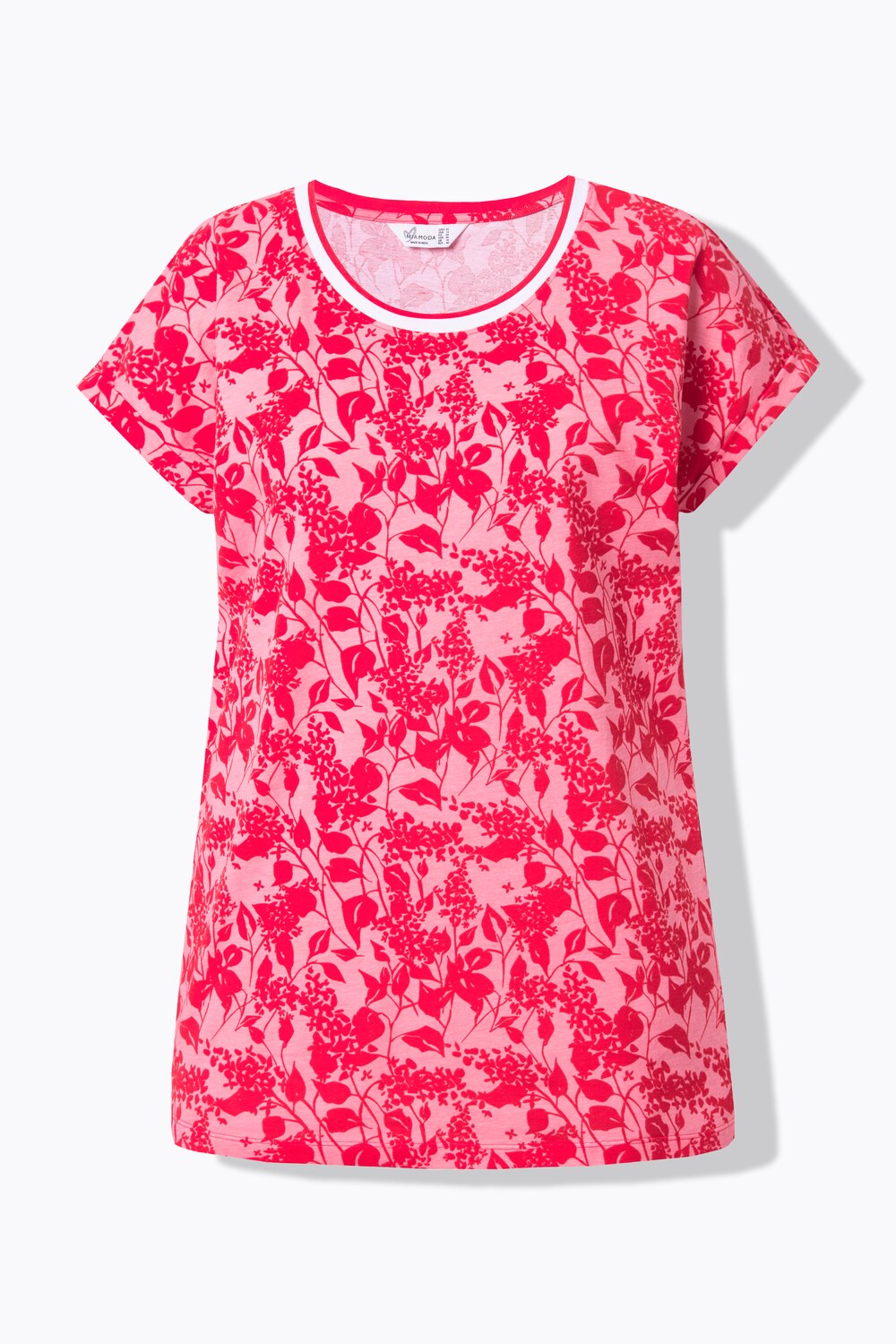 Stora storlekar T-shirt, Dam, röd, storlek: 50, Syntetfibrer/Bomull, Mia Moda