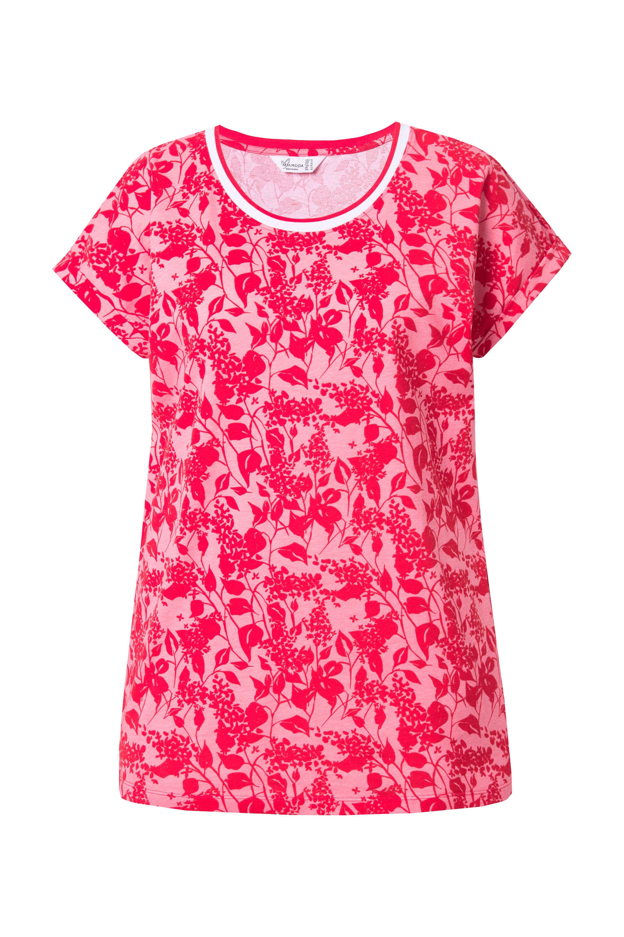 MIAMODA Damen große Größen T Shirt oversized Blümchen Halbarm 840141