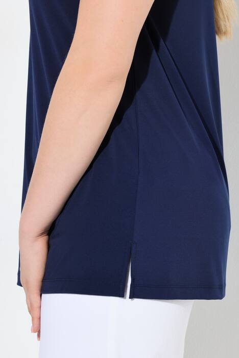 Top, Perlenstickerei, A-Linie, V-Ausschnitt, ärmellos