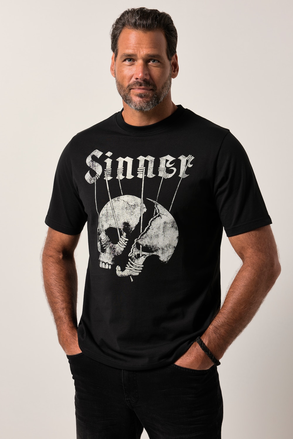 JP1880 T-Shirt, Halbarm, Rundhals, Print, bis 8 XL