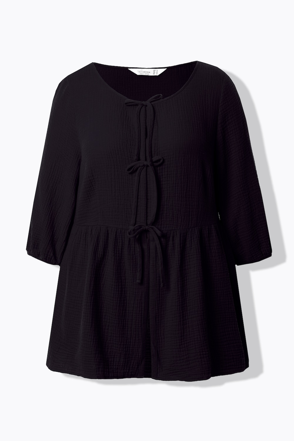 Stora storlekar Blus, Dam, svart, storlek: 50, Bomull, Mia Moda