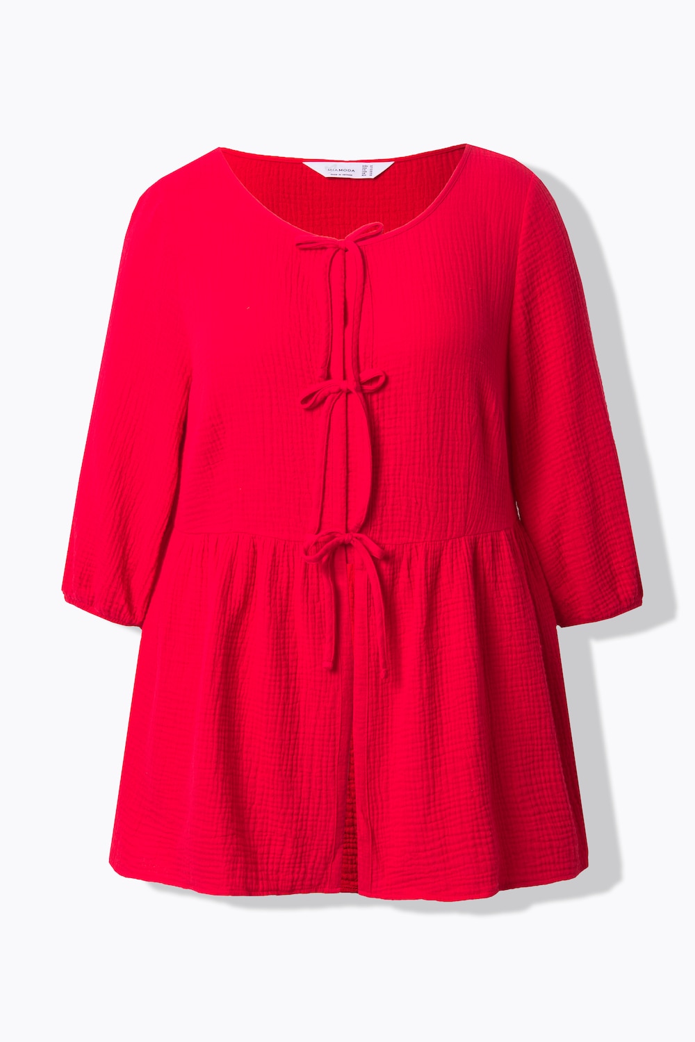 Stora storlekar Blus, Dam, röd, storlek: 50, Bomull, Mia Moda