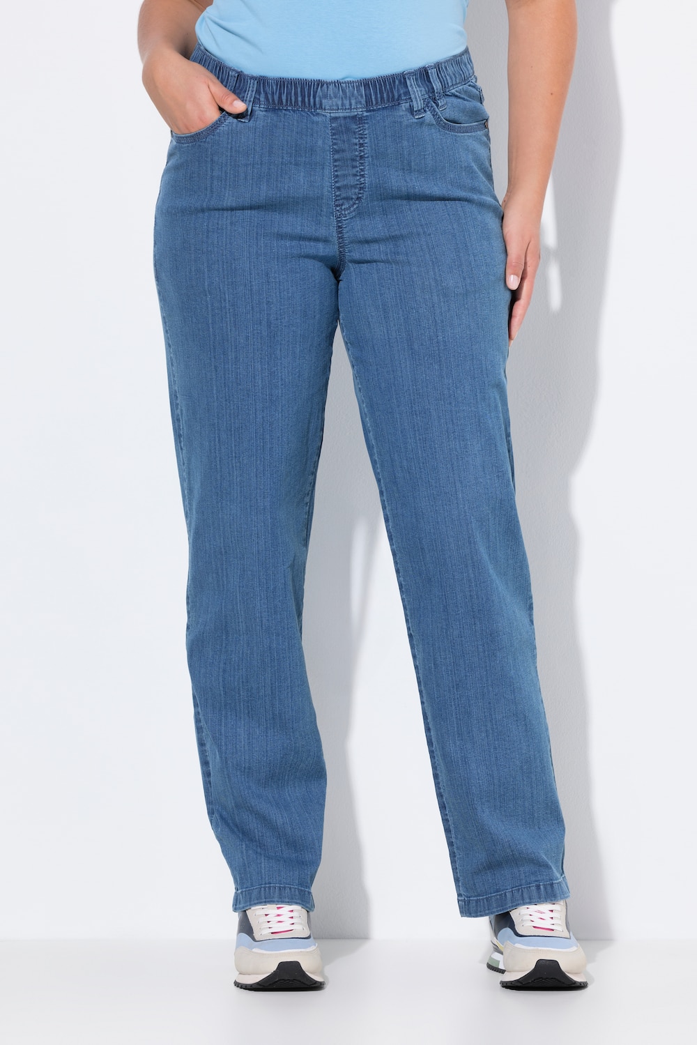 Große Größen Jeans Wide Leg, Damen, blau, Größe: 52, Baumwolle, LAURASON