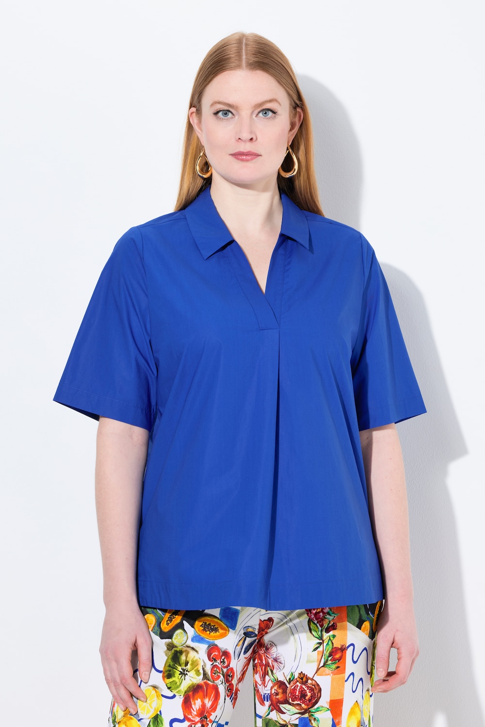 Große Größen Bluse, Damen, blau, Größe: 50/52, Baumwolle, Ulla Popken