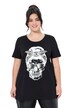 Tričko, Comfort střih, motiv lebky, leopardí šátek