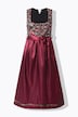 Dirndl, Blüten, Carré-Ausschnitt, Satinschürze, ärmellos