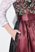 Dirndl, Blüten, Carré-Ausschnitt, Satinschürze, ärmellos