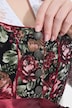 Dirndl, Blüten, Carré-Ausschnitt, Satinschürze, ärmellos