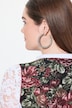 Dirndl, Blüten, Carré-Ausschnitt, Satinschürze, ärmellos