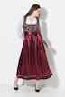 Dirndl, Blüten, Carré-Ausschnitt, Satinschürze, ärmellos
