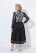Dirndl, Blüten, Carree-Ausschnitt, Satinschürze, ärmellos