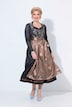 Dirndl, Blüten, Carree-Ausschnitt, Satinschürze, ärmellos
