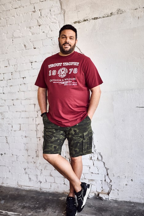 Men+ Cargo-Bermuda, Loose Fit, Camouflage, bis 72